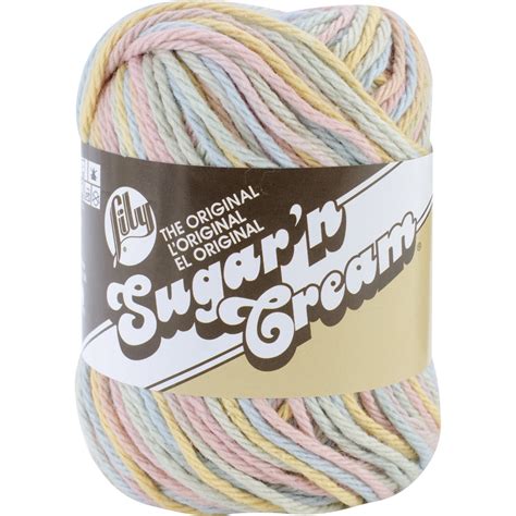 A versatile worsted weight yarn that holds stitches tightly, ideal for knit and crochet projects. . Lily sugar n cream yarn